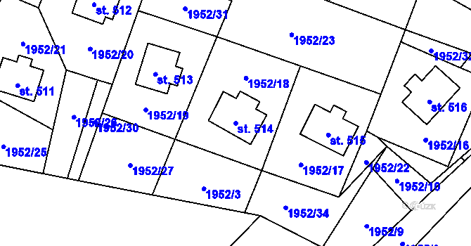 Parcela st. 514 v KÚ Svratouch, Katastrální mapa