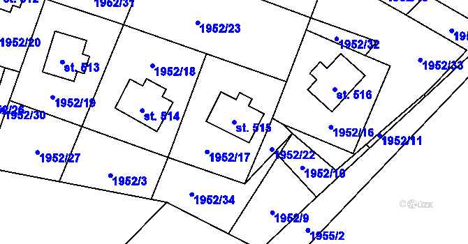 Parcela st. 515 v KÚ Svratouch, Katastrální mapa