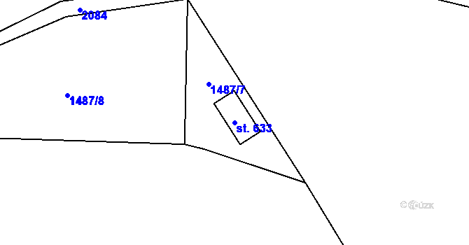 Parcela st. 633 v KÚ Svratouch, Katastrální mapa