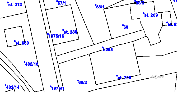 Parcela st. 57/3 v KÚ Svratouch, Katastrální mapa