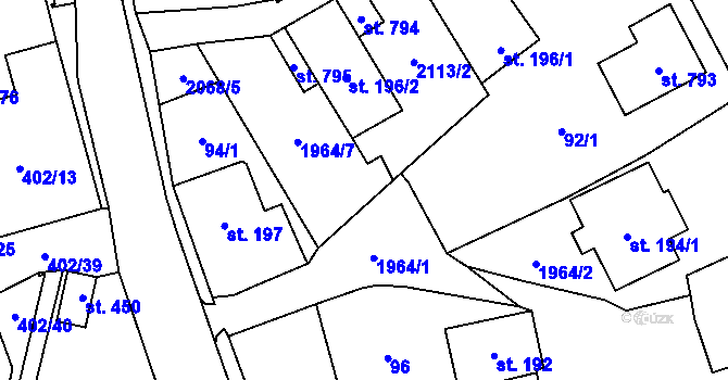 Parcela st. 93 v KÚ Svratouch, Katastrální mapa