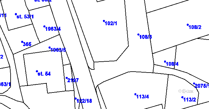 Parcela st. 101/2 v KÚ Svratouch, Katastrální mapa