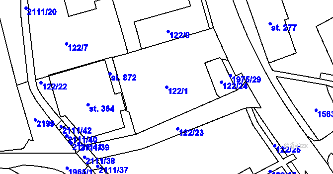Parcela st. 122/1 v KÚ Svratouch, Katastrální mapa