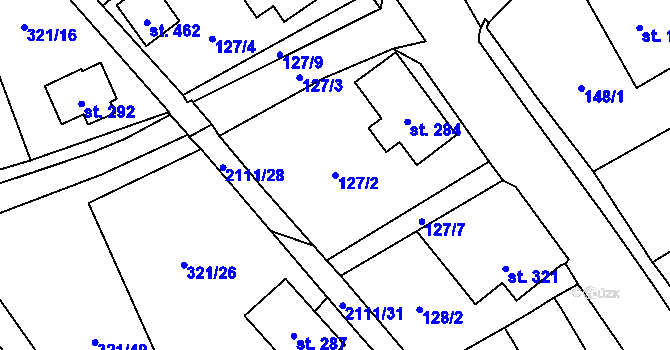 Parcela st. 127/2 v KÚ Svratouch, Katastrální mapa