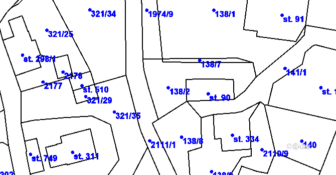 Parcela st. 138/2 v KÚ Svratouch, Katastrální mapa