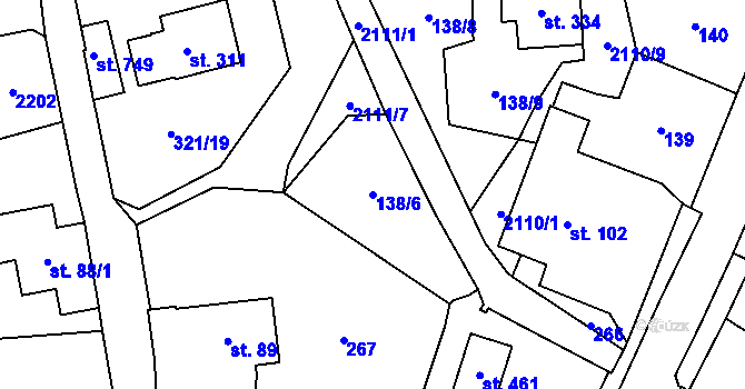 Parcela st. 138/6 v KÚ Svratouch, Katastrální mapa