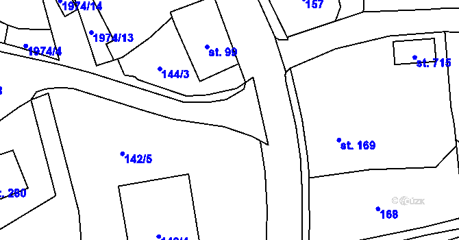 Parcela st. 144/1 v KÚ Svratouch, Katastrální mapa