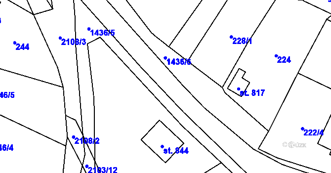 Parcela st. 222/2 v KÚ Svratouch, Katastrální mapa