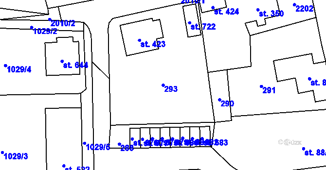 Parcela st. 293 v KÚ Svratouch, Katastrální mapa