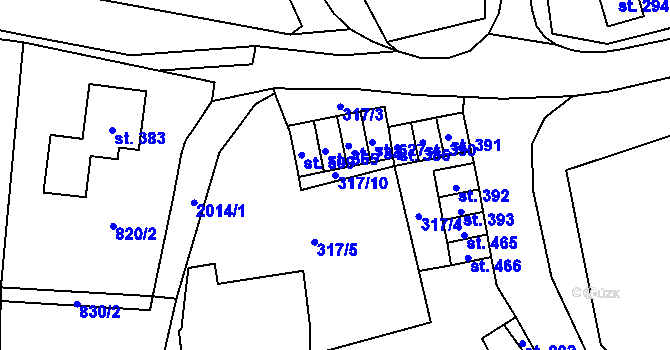 Parcela st. 317/10 v KÚ Svratouch, Katastrální mapa
