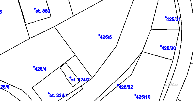 Parcela st. 425/6 v KÚ Svratouch, Katastrální mapa