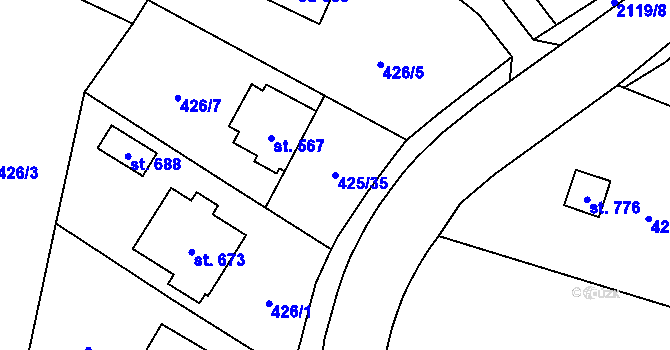 Parcela st. 425/35 v KÚ Svratouch, Katastrální mapa