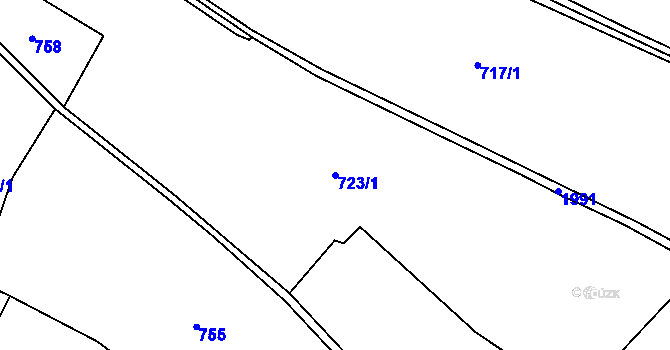 Parcela st. 723/1 v KÚ Svratouch, Katastrální mapa