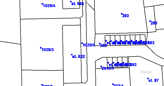 Parcela st. 1029/5 v KÚ Svratouch, Katastrální mapa
