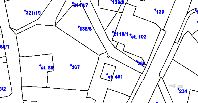 Parcela st. 2111/3 v KÚ Svratouch, Katastrální mapa