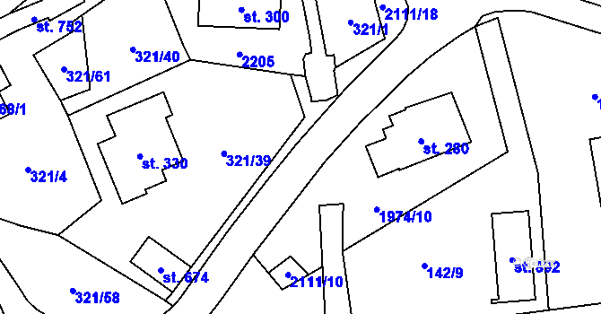 Parcela st. 2111/4 v KÚ Svratouch, Katastrální mapa