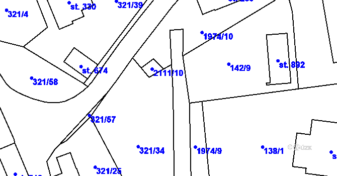 Parcela st. 2111/11 v KÚ Svratouch, Katastrální mapa