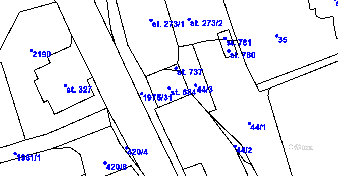 Parcela st. 684 v KÚ Svratouch, Katastrální mapa