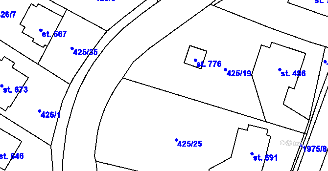 Parcela st. 425/38 v KÚ Svratouch, Katastrální mapa