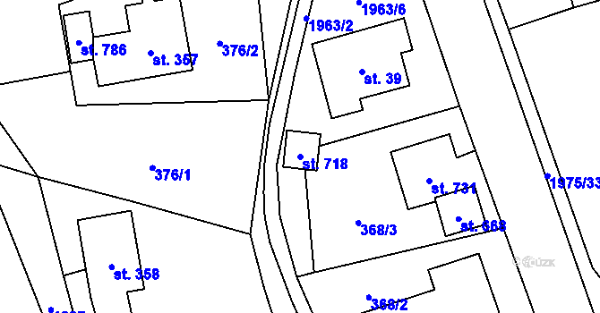 Parcela st. 718 v KÚ Svratouch, Katastrální mapa