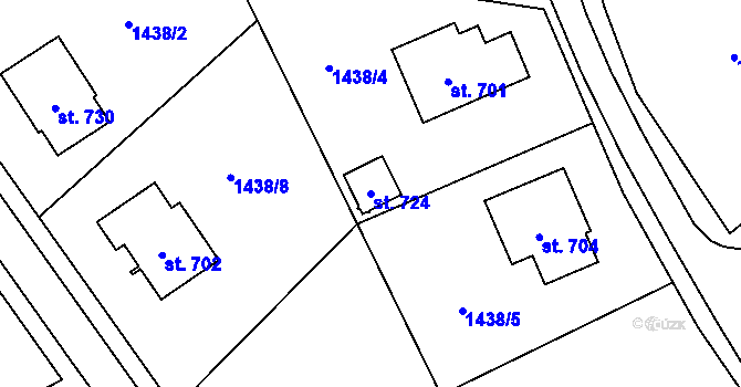 Parcela st. 724 v KÚ Svratouch, Katastrální mapa