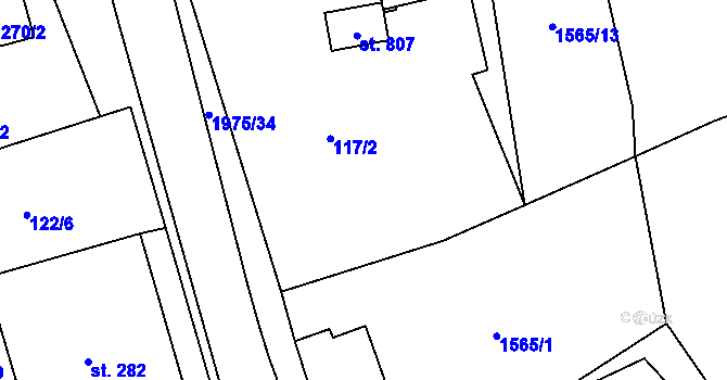 Parcela st. 118/1 v KÚ Svratouch, Katastrální mapa