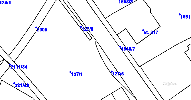 Parcela st. 2144 v KÚ Svratouch, Katastrální mapa
