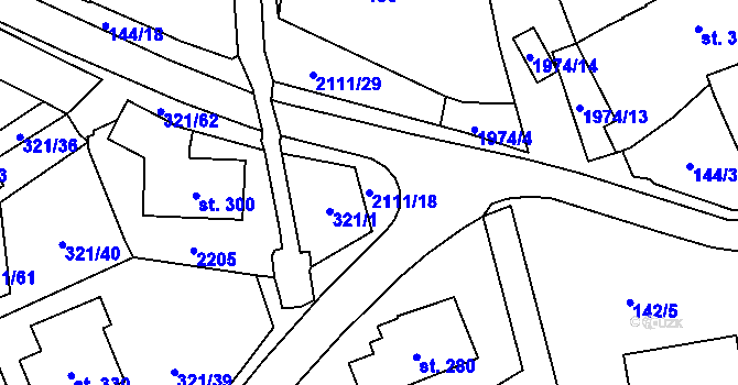 Parcela st. 2111/18 v KÚ Svratouch, Katastrální mapa