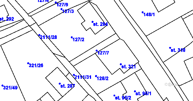 Parcela st. 127/7 v KÚ Svratouch, Katastrální mapa