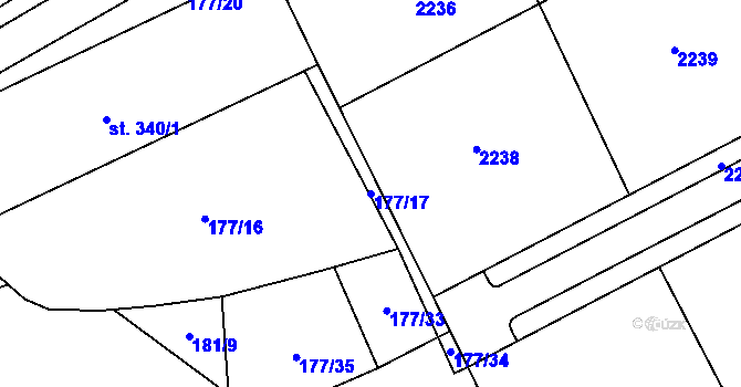 Parcela st. 177/17 v KÚ Svratouch, Katastrální mapa