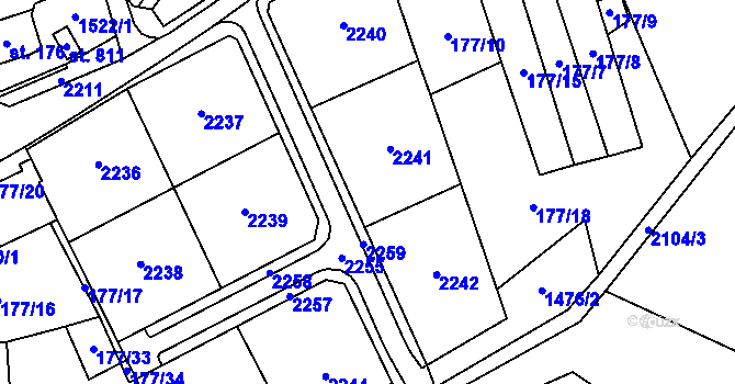 Parcela st. 177/18 v KÚ Svratouch, Katastrální mapa