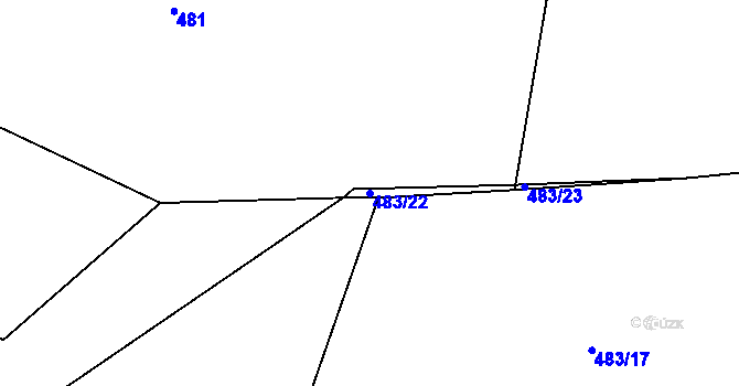 Parcela st. 483/22 v KÚ Svratouch, Katastrální mapa