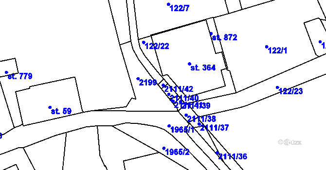 Parcela st. 2111/42 v KÚ Svratouch, Katastrální mapa