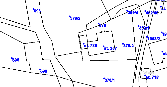 Parcela st. 786 v KÚ Svratouch, Katastrální mapa