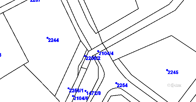 Parcela st. 2104/4 v KÚ Svratouch, Katastrální mapa