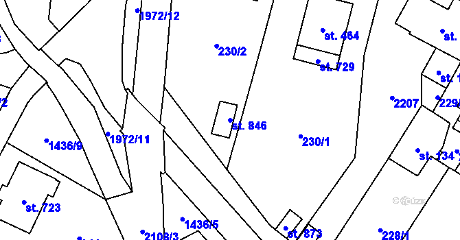 Parcela st. 846 v KÚ Svratouch, Katastrální mapa