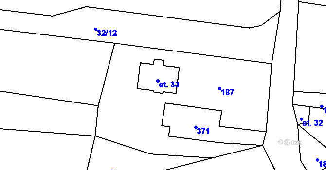 Parcela st. 33 v KÚ Hole u Svrkyně, Katastrální mapa
