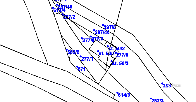 Parcela st. 50/1 v KÚ Svrkyně, Katastrální mapa