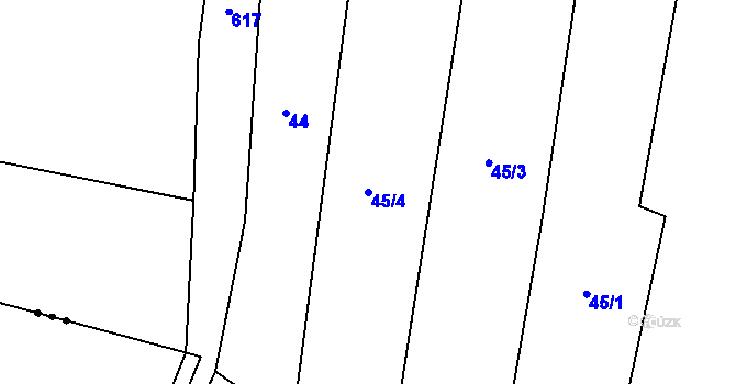 Parcela st. 45/4 v KÚ Svrkyně, Katastrální mapa