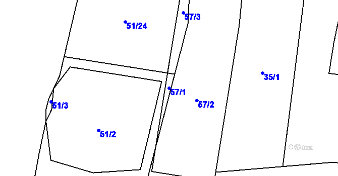 Parcela st. 57/1 v KÚ Svrkyně, Katastrální mapa