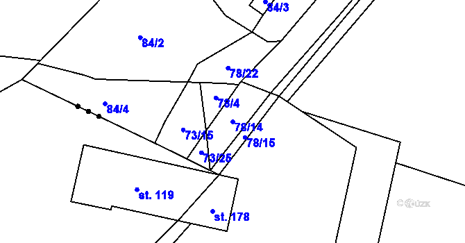 Parcela st. 78/14 v KÚ Svrkyně, Katastrální mapa