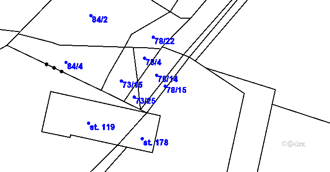 Parcela st. 78/15 v KÚ Svrkyně, Katastrální mapa