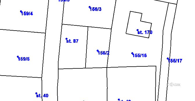 Parcela st. 156/2 v KÚ Svrkyně, Katastrální mapa