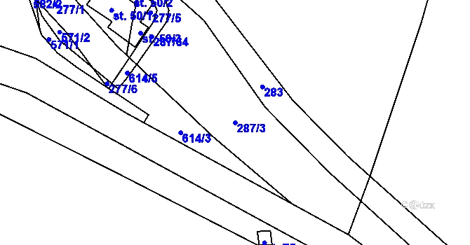 Parcela st. 287/3 v KÚ Svrkyně, Katastrální mapa