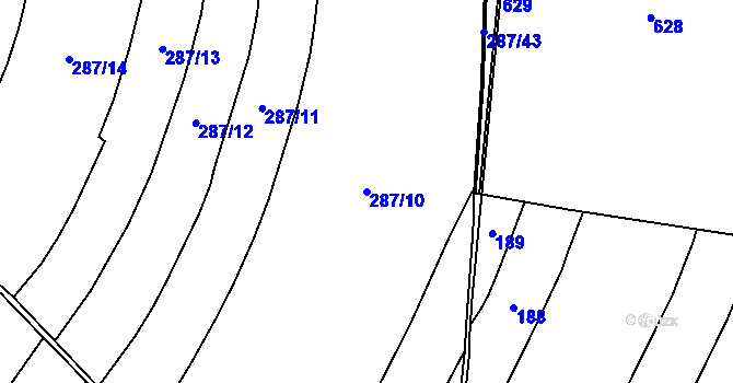 Parcela st. 287/10 v KÚ Svrkyně, Katastrální mapa