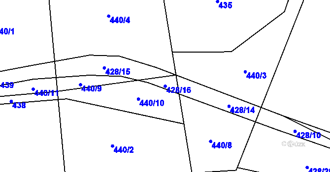 Parcela st. 428/16 v KÚ Svrkyně, Katastrální mapa