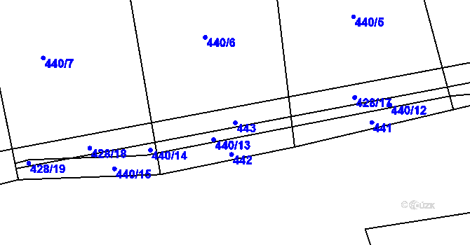 Parcela st. 443 v KÚ Svrkyně, Katastrální mapa
