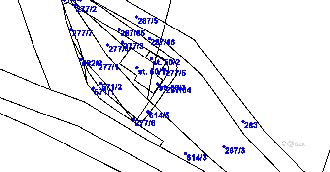 Parcela st. 287/64 v KÚ Svrkyně, Katastrální mapa