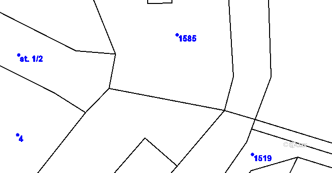 Parcela st. 2/2 v KÚ Svučice, Katastrální mapa