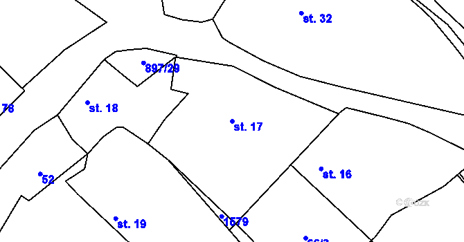 Parcela st. 17 v KÚ Svučice, Katastrální mapa